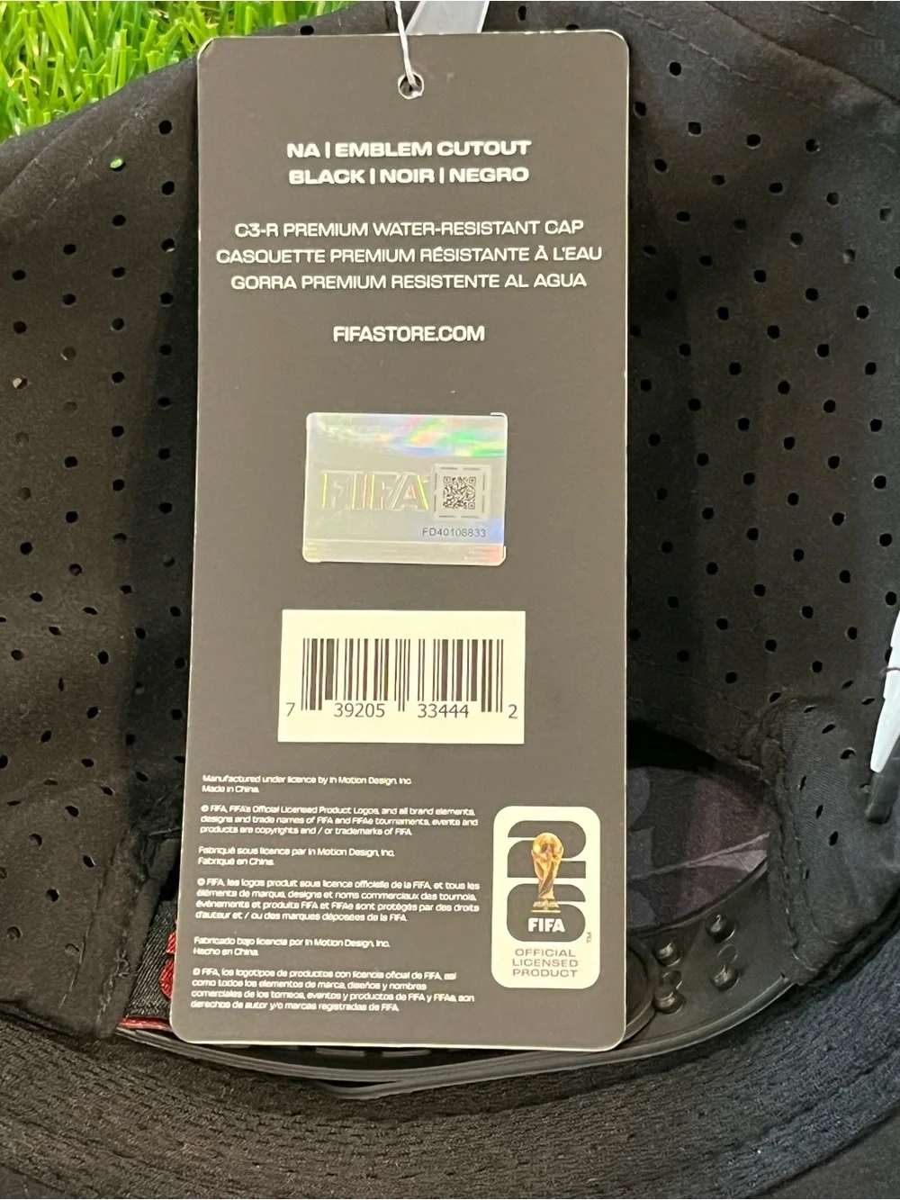 Official FIFA World Cup 2026 C3-R Water Resistant Snapback Cap Black - NWT